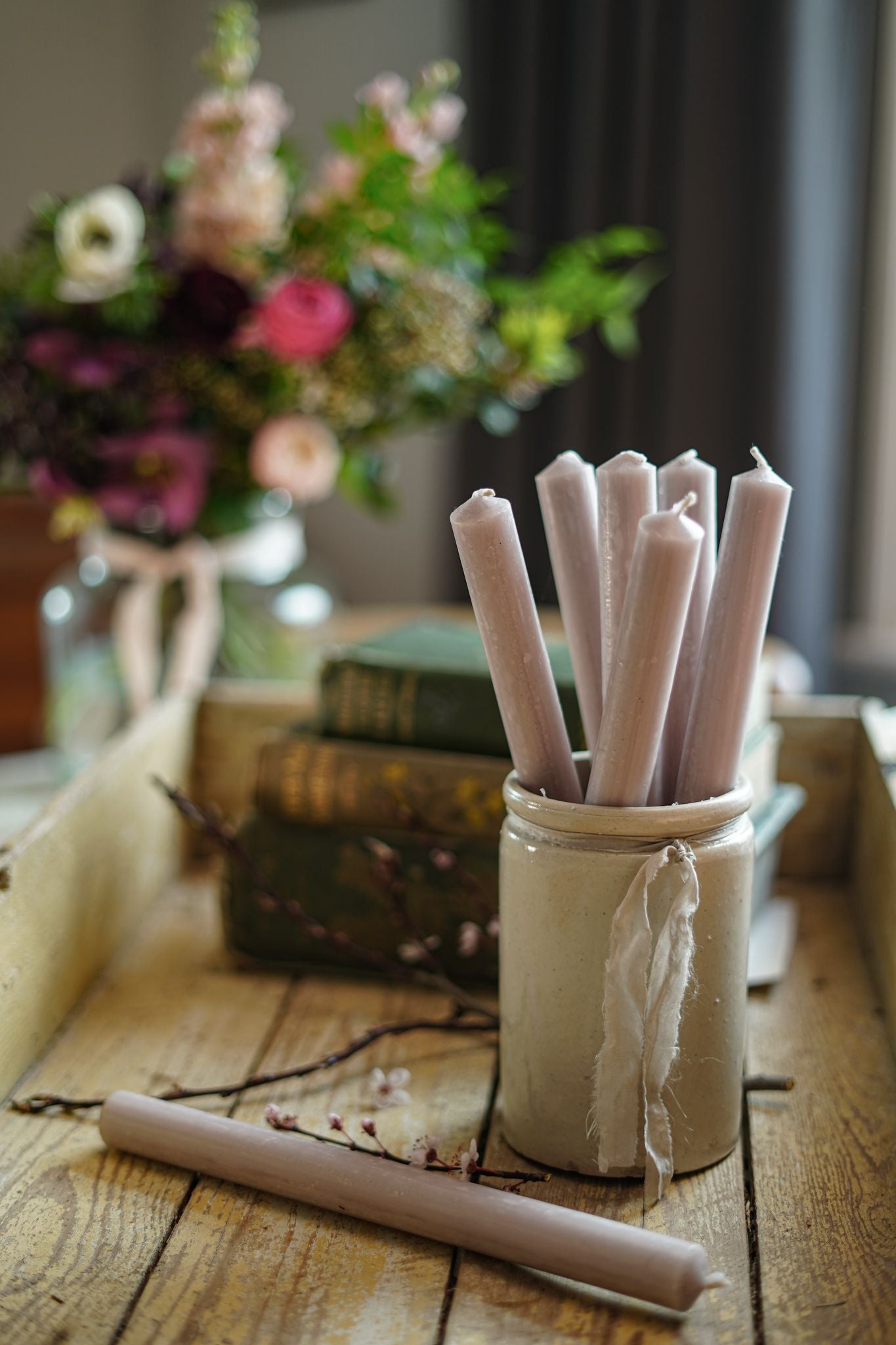 Dinner Candle Solid Colour Rose Blush