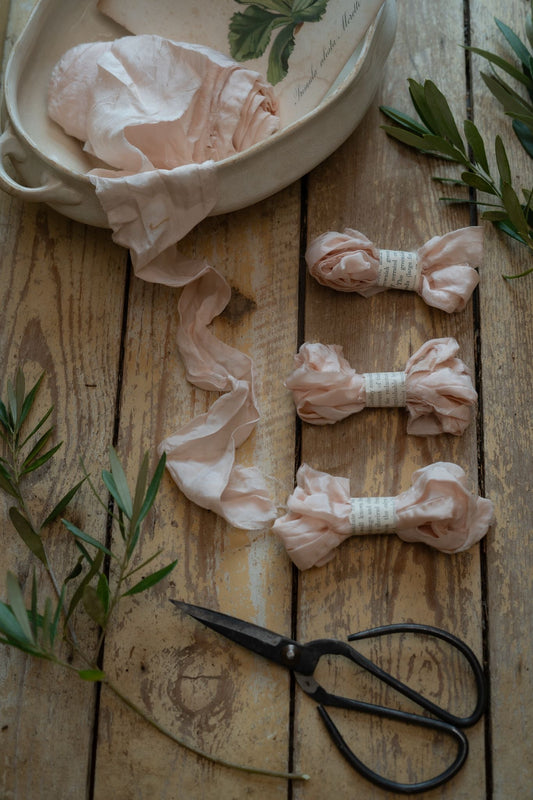 Naturally Dyed Silk Ribbon Austen Pink