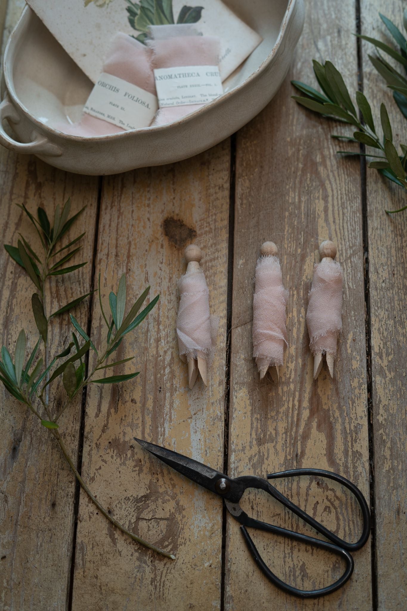 Naturally Dyed Silk Ribbon Beige Rose